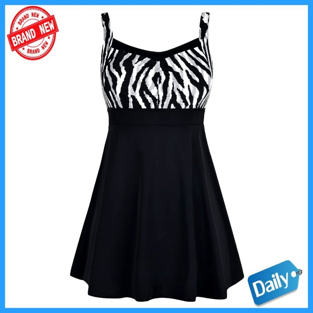 Vintage One Piece Swimdress Tummy Control Shaping Swimsuit Slimming